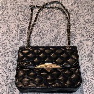 Black and gold chain purse